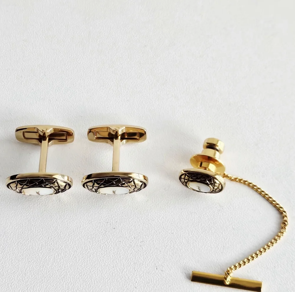 YSL Cufflinks & Tie Tack Set